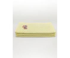 TERNOS - Salviette Bebe - Asciugamani Bebe in cotone 100% - Asciugamano piccolo 25 x 50 cm - Set di 3 salviettine a nido dapi - Molto morbido e assorbente (giallo)