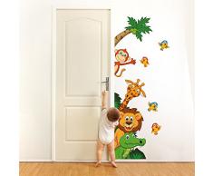 kina R00008 Adesivi Murali Bambino Ecologici e Anallergici Soffice Effetto Tessuto Riposizionabile Zoo Giungla Decorazione Muro Neonato Cameretta Asilo Nido Carta da Parati - Misura 100x30 cm