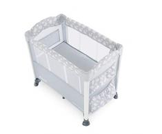 Hauck Culla Neonato Fianco Letto Sleep N Care Plus - Cosleeping 0-9 Mesi - Lettino Neonato con Ruote - Culla da Campeggio con Spondina Abbatibile - Culla Pieghevole - Grigio, Orsi