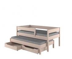 Childrens Beds Home Letto Estraibile per Bambini Bambini Materasso Junior Senza cassetti e Senza Materasso Incluso (180x80, Rovere Chiaro)