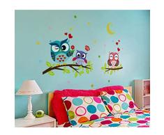 VORCOOL Adesivi Muro Gufi Adesivi da Parete per cameretta di Bambini Rimovibile