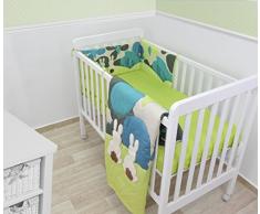 ToTs by Smartrike 240-103 biancheria per lettino Joy Rabbit, composto da Coperta, a nido esterni, in 100 percentuale Bauwollsatin, imbottitura 100 percentuale PES, Quilt: 100 x 120 cm, a nido esterni: 32 x 176 cm, Lenzuolo con
