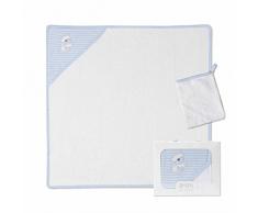 Amomí Asciugamano da bagno per bebè con cappuccio con 1 asciugamano motivo orso 100% cotone 75 x 75 cm grande morbido e confortevole extra assorbente per bambini e bambine (bianco 75 x 75 cm)