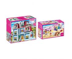 Playmobil 70205 Grande casa delle Bambole & Dollhouse 70208 - Camera da letto con angolo per cucito, Con effetti luminosi, Dai 4 anni