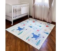 meqbem® Tappeto Gioco Pieghevole | Morbido per Neonati e Bambini | Antifreddo e Antiscivolo | Educativo Sensoriale | Borsa Viaggio | Lavabile e con Certificato CE