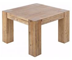 Domus Scandinavia Minnie Tavolino Basso, Legno Massiccio, Creme Gebürstet, 70 x 70 x 40 cm