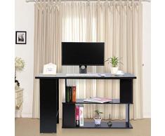 Ejoyous Scrivania angolare a L Pieghevole per PC, Portatile, Workstation da Lavoro, Studio e Scrittura dei Bambini, scrivania per Videogiochi con Supporto per Display Multipli Nero