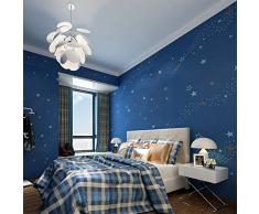 Hanmero via lattea Star Pattern Importazione Nonwovens Rotary Relief Schiuma rimovibile da parati grandi rotoli 52,98 cm x 393 cm per lenzuola seduta stanza dei bambini TV sfondo Recreation stanza blu