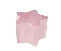 roba Pouf per Bambini a forma di Stella Lil Sofa - Rivestito in Velluto - con Contenitore - Multifunzione -Arredamento per Bambini - per la Cameretta - dai 18 Mesi - Rosa