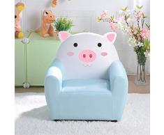 Giocattolo Poltrona in Schiuma, Mini Cartone Animato Piccolo Divano, mobili per Bambini Maiale a Tema per 1-6 Anni Boy Gir (Colore: Blu) (Color : Blue)