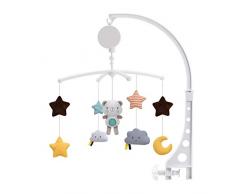 HoneybeeLY Giostra Musicale, Mobile Giostrina Culla Neonato, Bear Music Box Mobile con Musica Rilassante, Sonagli sospesi, Movimento Rotante a 360°, dalla Nascita