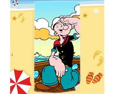 Telo mare piscina lettino coprilettino spiaggia MICROFIBRA 70x150 cm -D2 295 Popeye Braccio di ferro