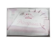 Compose lettino Lenzuola MIO PICCOLO Cotone ricamatoPrincipinoPrincipessa (rosa)
