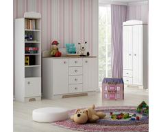 Best For Kids Set completo per cameretta dei bambini, Classic C (set da 3 pezzi, armadio + comò + scaffale)
