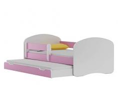 BDW - Lettino per bambini con 2 superfici e 2 materassi, 180 x 90 cm, per ragazzi e ragazze