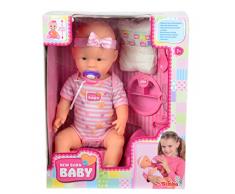 Simba 105039005 - New Born Baby, Bambola Che beve e Fa la pipì, con Accessori, 43 cm