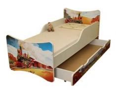 Best For Kids Letto per Bambini 70x140 - con CASSETTO Treno [Importato dalla Germania]