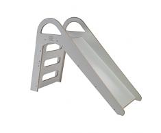 MEOWBABY Scivolo per Bambini in Legno piccoli Sala Giochi per Bebè da Interno Scandi Grigio Area di gioco dei bambini Giocattolo per Baby Bimbo Made in EU (Grigio)