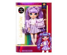Rainbow High Jr. High - VIOLET WILLOW - Bambola alla moda viola da 23cm con vestito e accessori - Include zainetto Apri e chiudi - Da collezionare o regalare - Età: dai 6 anni in su