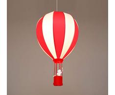 R&M Coudert - Lampada a sospensione per bambini, motivo: mongolfiera, colore: Rosso
