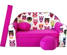 Pro Cosmo Divano da Bambini con pouf Omaggio, Pedana e Cuscini - H17
