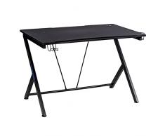 Enrico Coveri Scrivania Ergonomica Multifunzione per PC, Gaming e Studio, con Sistema di Gestione Cavi e Supporto per Oggetti e Cuffie, per Cameretta ed Ufficio (Nero)