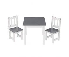 WOLTU Tavolo da Gioco per Bambini Scrivania da Pittura Tavolino con 2 Sedie in Legno, 60x50x48 cm, SG014