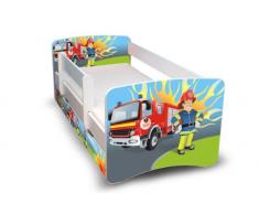 Best For Kids Lettino per bambini 90 x 180 cm, con protezione anti-caduta e due cassetti, design 44