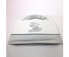 Pekitas - Set di 3 unità per bebè, lenzuola in flanella 100%, colore: Grigio. Realizzato in Spagna.