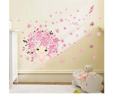ZBYLL Wall Stickers Principessa Castello per Bambini Camera da Letto Camera Murales può Essere Rimosso