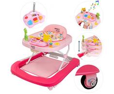 ib style® Little DINO | Girello bambino | Primi Passi| luce & melodia | EN 1273:2005 | ROSA