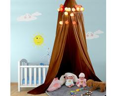 Assestamento del Bambino Rotonda Cupola Hanging Letto a baldacchino Kids Play Tenda zanzariera Giocano Sleeping Room Decoration (Colore : Yellowish-Brown)