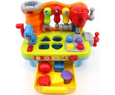 HOLA Giochi Bambini 2 Anni 3 Anni Banco da Lavoro per Bambini Gioco Bambino 2 3 Anni, Attrezzi Giocattolo Bambini Giochi Montessori Bimbi Regalo Bambino 1 Anno 2 3 Anni Maschio Bambina