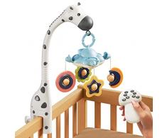 TUMAMA giostrina culla neonato,3 in 1 Culla giocattolo con telecomando, proiezione luce notturna, musica e rumore bianco, giocattoli sensoriali per neonati 0 3 6 9 mesi regalo di Natale