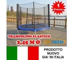 FP-TECH Trampolino Elastico da Giardino Tappeto Elastico Esterno Sport Rete (245cm - 8FT)