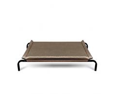 AYCC Letto per Animali, Cuccia in Ferro Battuto, Lettino da Campeggio, Attrezzatura da Viaggio, Struttura in Acciaio, Portatile, Facile da Pulire, Articoli per Animali Domestici,Brown-S