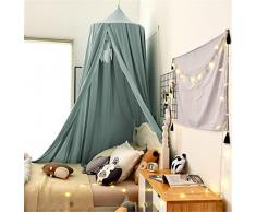 Baldacchino lettino, bambini zanzariera in pizzo baldacchino, ragazza principessa letto a baldacchino tenda per gioco Lettura camera da letto spogliatoio (verde)