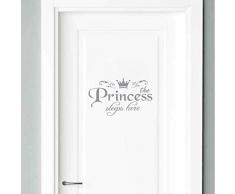 Adesivo decorativo in vinile principessa, decorazione da parete, per la camera da letto, decorazione per la casa, per auto (grigio, taglia unica)