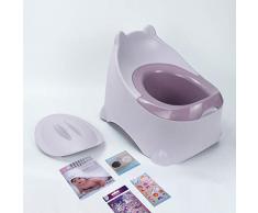 BISOO Vasino per Bambini - WC Vasetto - Neonati + 2 Anni - Per Bimbe e Bimbi- Toilette Compatta e Portatile - Facile da Pulire - Colori Eleganti - Include 3 Regali (Rosa)