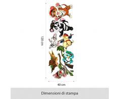 R00366 Adesivo murale per bambini Wall Art Panda kung fu - Misure 40x120 cm - Decorazione parete, adesivi per muro, carta da parati