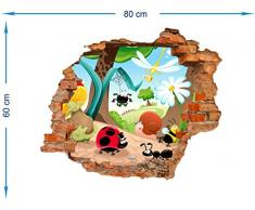 Adesivi Murali bambini StickerDesign Made in ITALY Adesivo Murale effetto Buco nel muro 3D Decorativo Cameretta Bambini Fantasy Adesivo Murale Disegni decorativi Wall Stickers decorativo Adesivi Murali Decorazione Cameretta Nursery Carta da parati