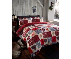 thru The Lens Stag Red Hearts letto singolo copripiumino e federa set di biancheria da letto patchwork