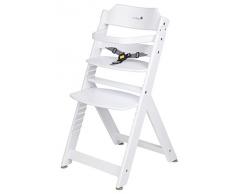 Safety 1st Timba, Seggiolone in legno di faggio con cintura regolabile, Bianco