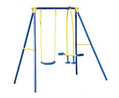 Altalena 3 posti ferro dondolo cavallino bimbo 3-10 anni gioco giardino A1527003