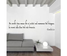 Adesiviamo Confucio M Adesivo Murale, PVC, Nero, 120 x 36 cm