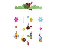 Bieco godere di coleotteri 3D bambino mobile di legno robusto, molti animali e fiori colorati e lenire accattivante alla culla, fasciatoio o ai Giochi arco. Per i bambini da 0 mesi