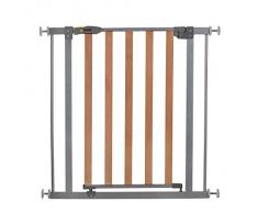 Hauck Wood Lock Cancelletto di Sicurezza per Scale e Porte 75 a 80 cm Senza Fori Estensibile Fino a 122 cm, con Estensioni di 9 e 21 cm, Combinabile con Adattatore Y-Spindel Metallo, Grigio Argento