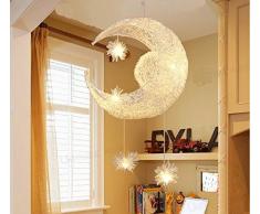 Lonfenner lampada a sospensione/plafoniera con luna e stelle, per la cameretta dei bambini/soggiorno