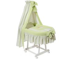 Easy Baby 191-84 - Culla con ruote completa, motivo orsacchiotto addormentato, colore verde