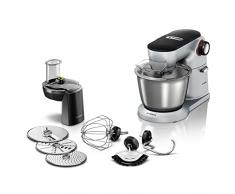 Bosch mum9d33s11 Robot da cucina Optimum, Ciotola per mescolare in acciaio inox, 3d Sistema per mescolare, 7 modalità, 1300 W, Platinum argento